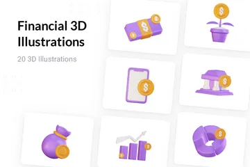 Financeiro Pacote de Illustration 3D