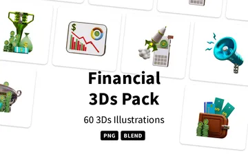 Financeiro 3D Icon Pack