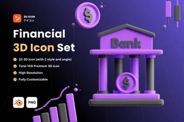 Financeiro Pacote de Icon 3D