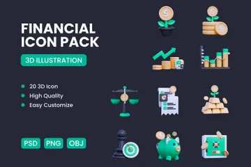 Financeiro Pacote de Icon 3D