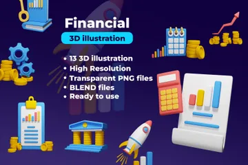 Financeiro Pacote de Icon 3D