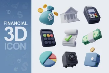 Financeiro e de negócios Pacote de Icon 3D