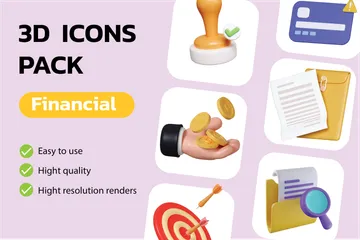 Financeiro Vol.4 Pacote de Icon 3D