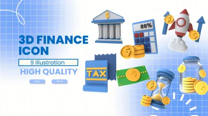 Finance Pack 3D Icon