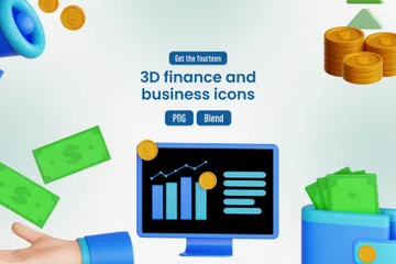 Finances et affaires Pack 3D Icon