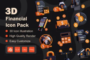 Financial 3D Icon Pack