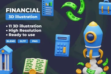 Financial 3D Icon Pack