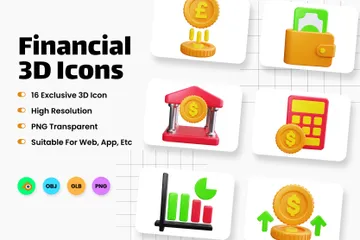 Financial 3D Icon Pack