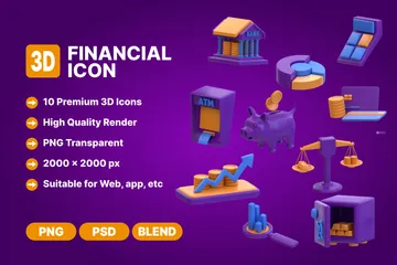 FINANCIAL 3D Icon Pack