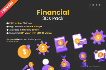 金融 3D Iconパック