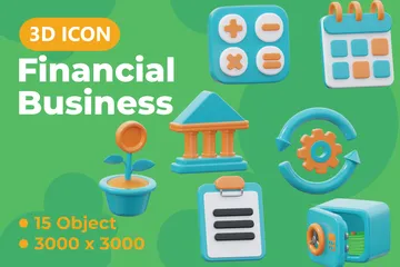 Financial Business 3D Icon Pack