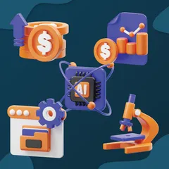 Financial Bussiness 3D Icon Pack