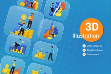 Financial Investment 3D Illustration Pack