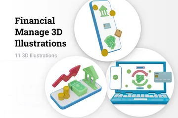 Financial Manage 3D Illustration Pack