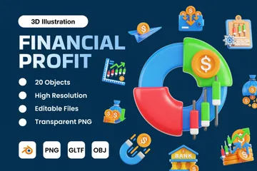 Financial Profit 3D Icon Pack