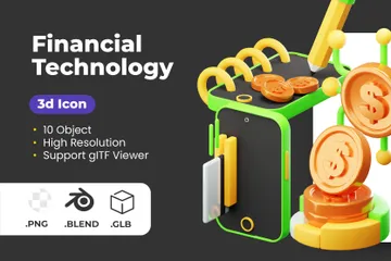 Financial Technology 3D Icon Pack