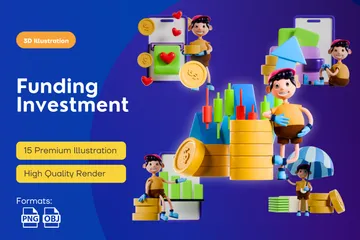 Financiamento de Investimento Pacote de Illustration 3D
