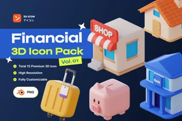 Financier Pack 3D Icon