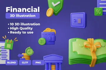 Financier 3D Icon Pack