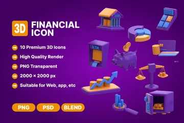 Financier Pack 3D Icon