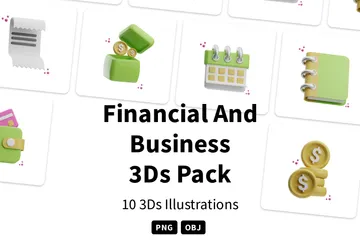 Financier et commercial Pack 3D Icon