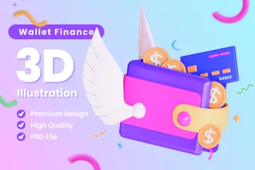 Finanz-Wallet 3D Illustration Pack