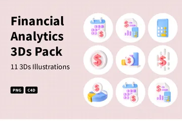 Finanzanalysen 3D Icon Pack