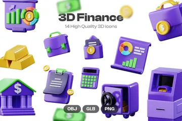 Finanzas Paquete de Icon 3D