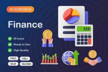 Finanzas Paquete de Icon 3D