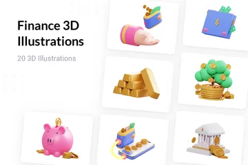 Finanzas Paquete de Illustration 3D