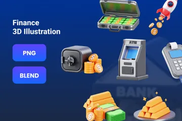 Ilustración 3D de finanzas Paquete de Icon 3D