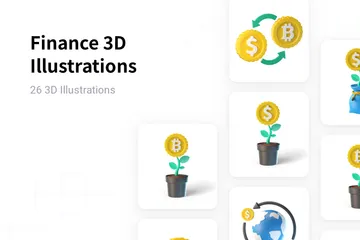 Finanzas Paquete de Illustration 3D