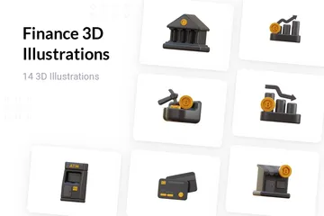 Finanzas Paquete de Illustration 3D