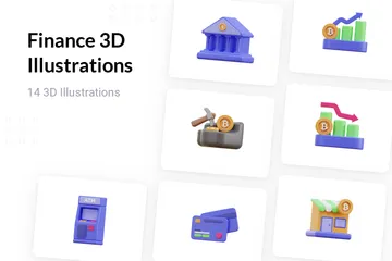 Finanzas Paquete de Illustration 3D