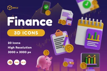 Finanzas Paquete de Icon 3D