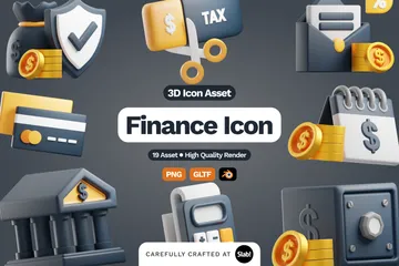 Finanzas Paquete de Icon 3D