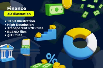 Finanzas Paquete de Icon 3D