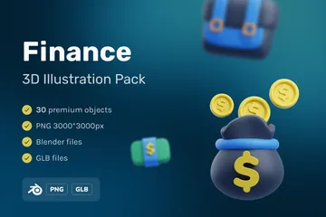 Finanzas Paquete de Icon 3D