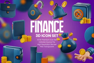 Finanzas Paquete de Icon 3D