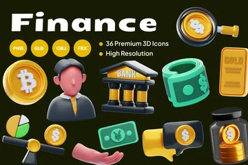 Finanzas Paquete de Icon 3D