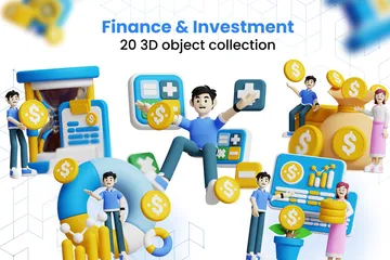 Finanzas e Inversiones Paquete de Icon 3D