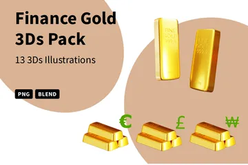 Finanzas Oro Paquete de Icon 3D