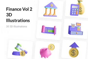 Finanzas Vol 2 Paquete de Illustration 3D