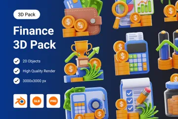 Finanzen & Investitionen 3D Icon Pack