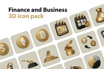 Finanzen und Geschäft 3D Icon Pack