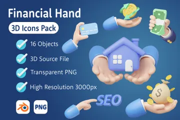 Finanzielle Hand 3D Icon Pack