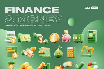 Finanzen & Technologie 3D Icon Pack