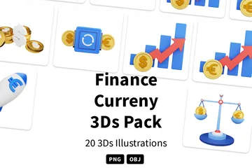 Finanzwährung 3D Icon Pack