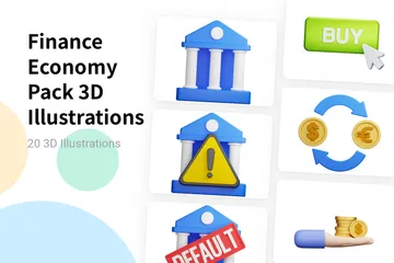 Finanzen Wirtschaft 3D Illustration Pack