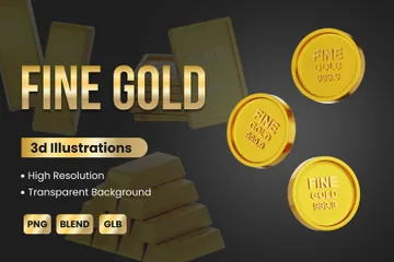 Fine Gold 3D Icon Pack